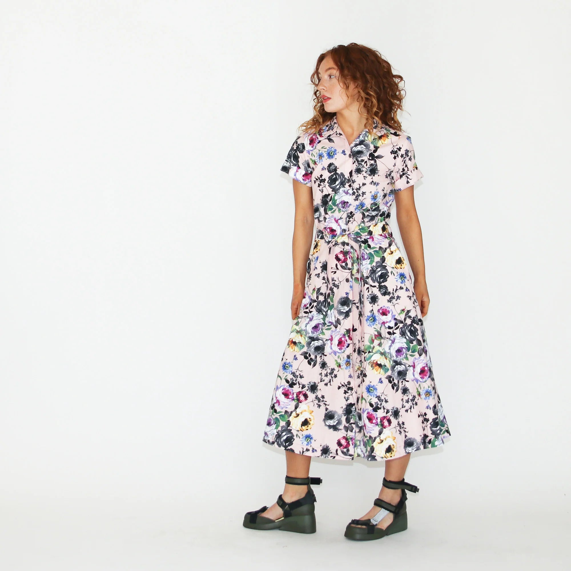 Round Collar Shirt Dress